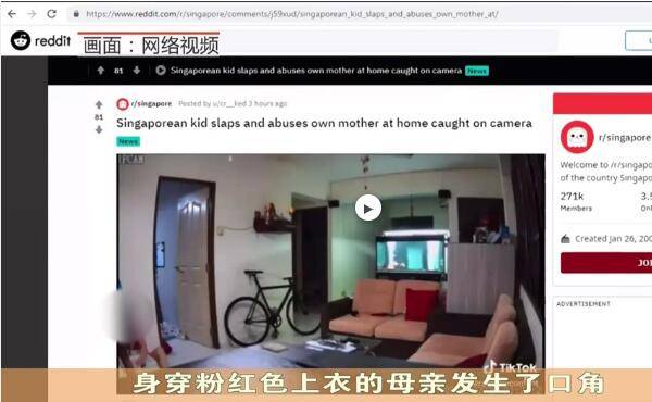新加坡少年掌掴母亲视频遭疯传，警方已介入