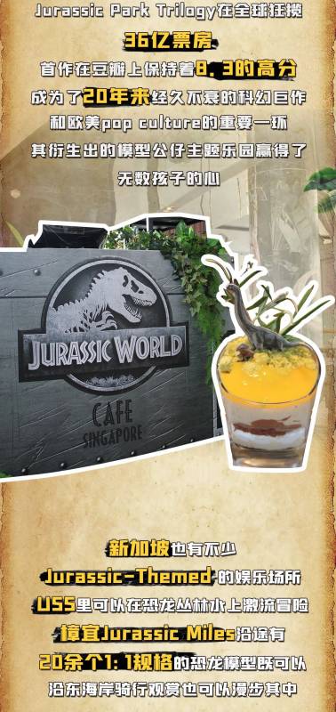 注意!恐龍出沒!侏羅紀公園“快閃”cafe首次登陸獅城,僅剩半個月