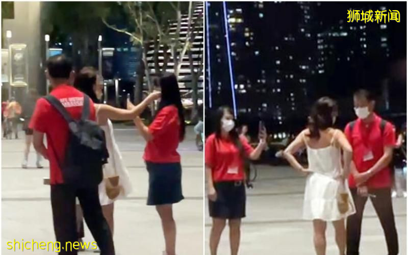 违规喝酒被阻  蛮女扯下安全大使口罩叉腰大骂