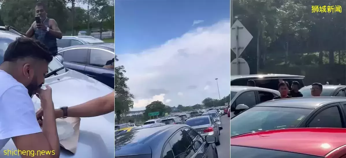 受困车龙苦中作乐拍视频 男子分享苦等时做的事