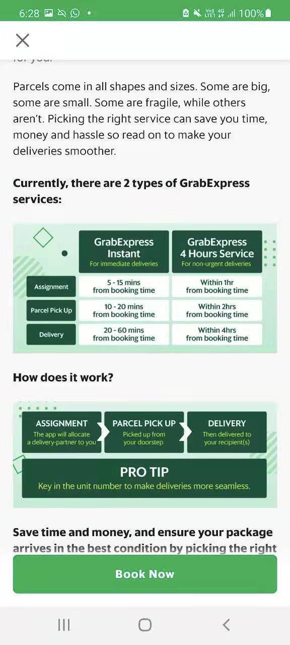 Grab Express 提供即時送達服務，跑腿送貨超好用