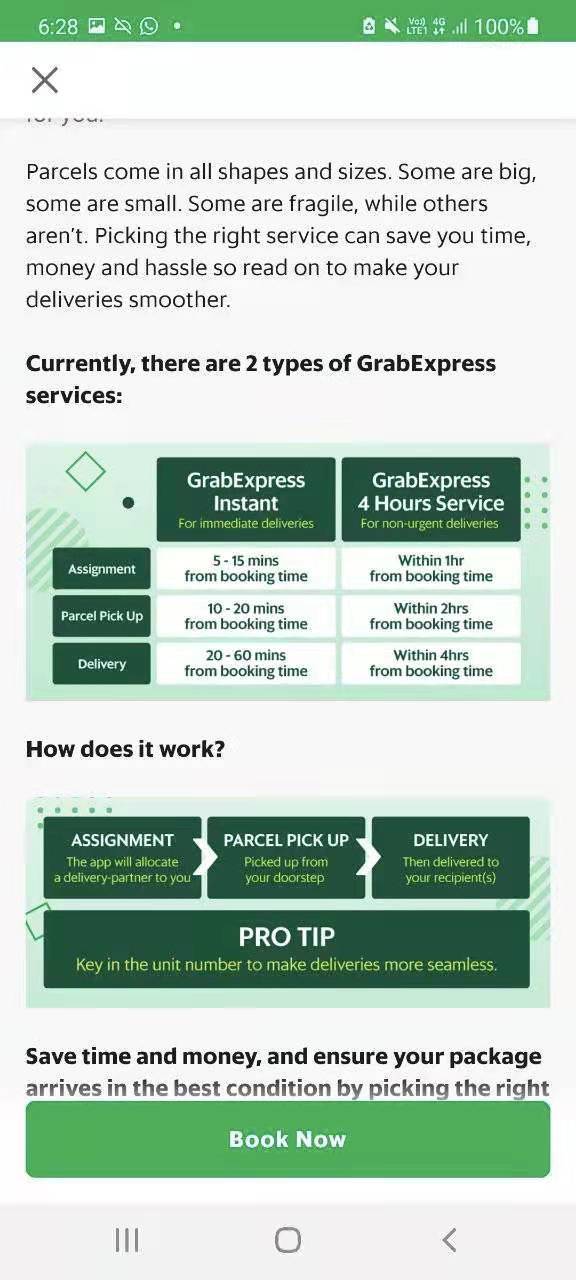 Grab Express 提供即時送達服務,跑腿送貨超好用