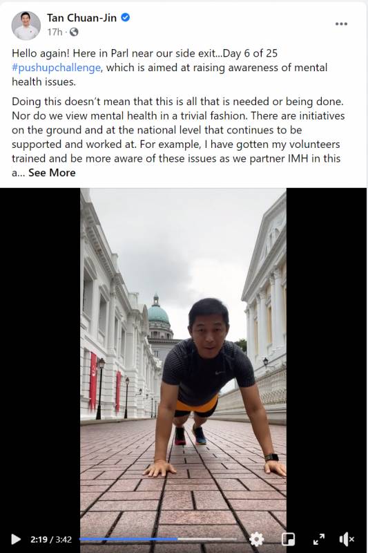 新奇!新加坡部長間流行做“俯臥撐”,女部長也來挑戰