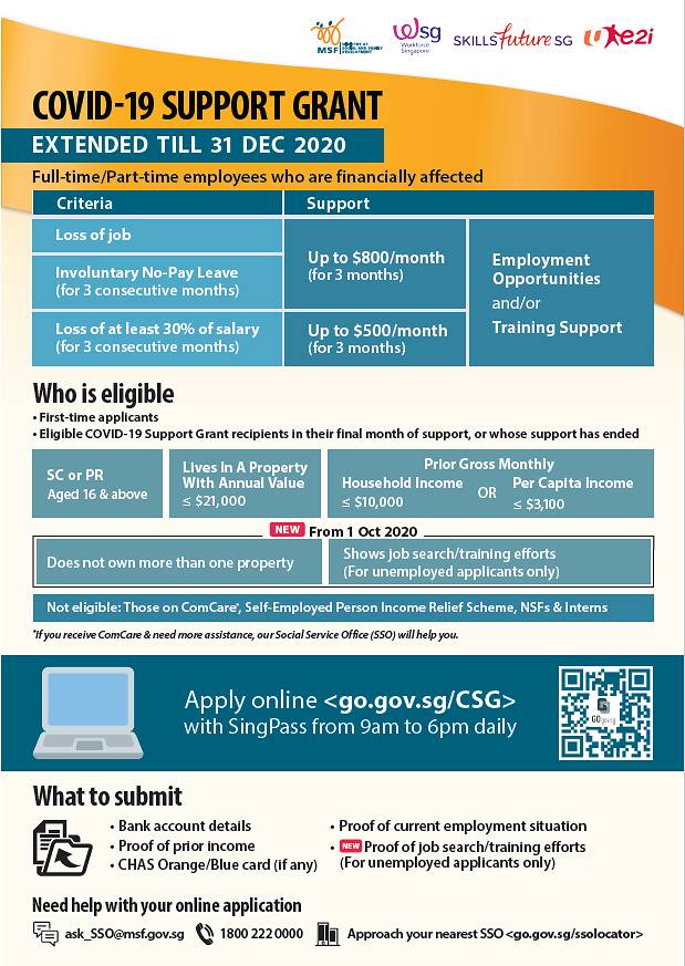 當局推出“冠病疫情複蘇補貼CRG”,爲失業或收入受影響的中低收入者提供更多援助