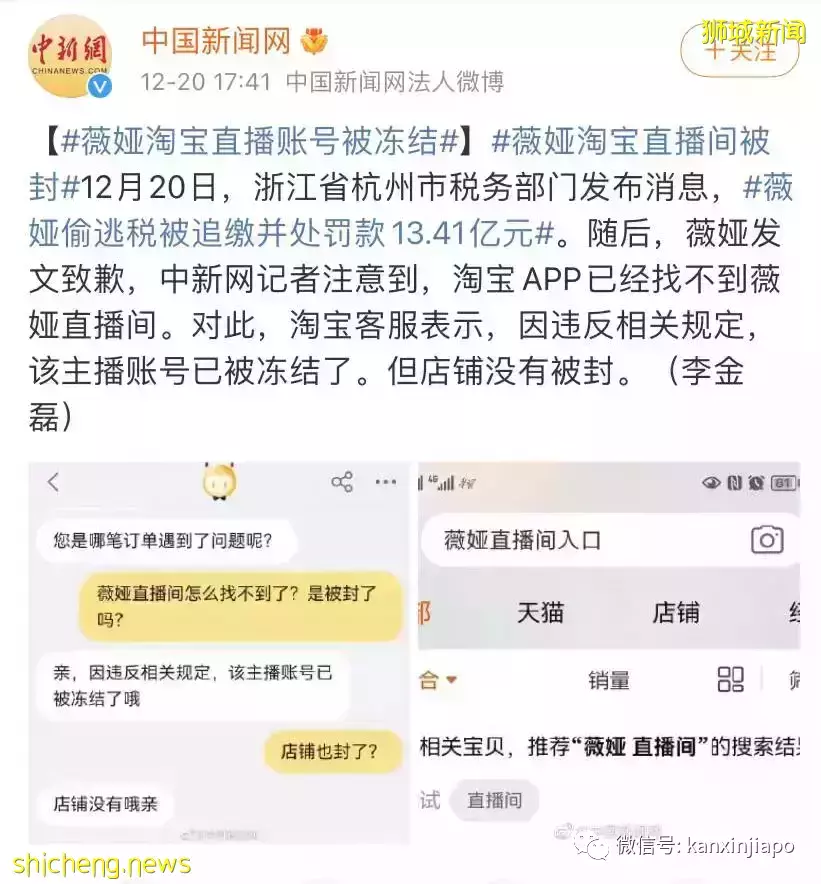 中國“直播一姐”薇娅逃稅被罰13億巨款,全網被封,如果在新加坡會怎樣