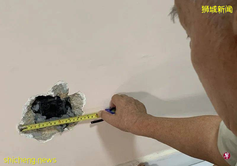 老夫妇申诉：邻居装修屋子 家墙壁遭凿出大洞