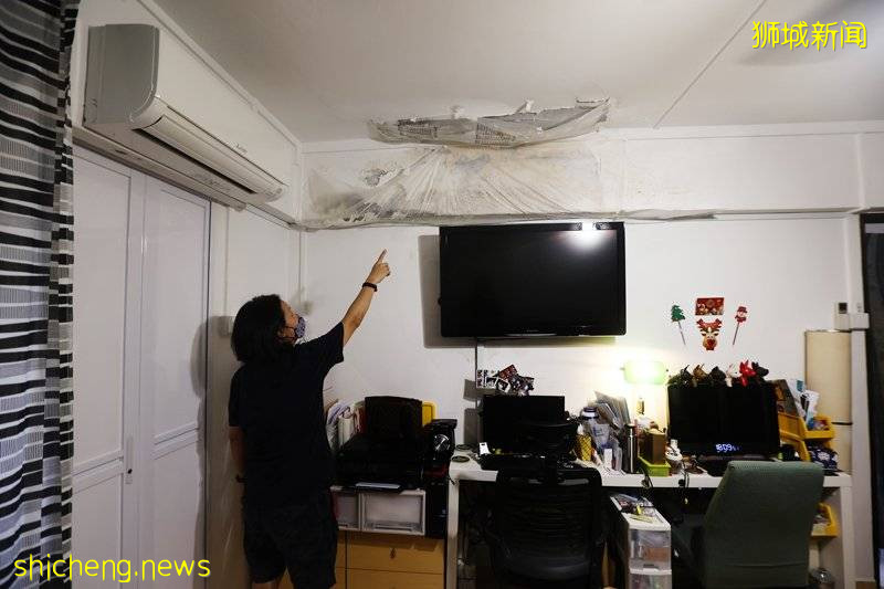 楼上水管漏水 楼下天花板“雪花飘”