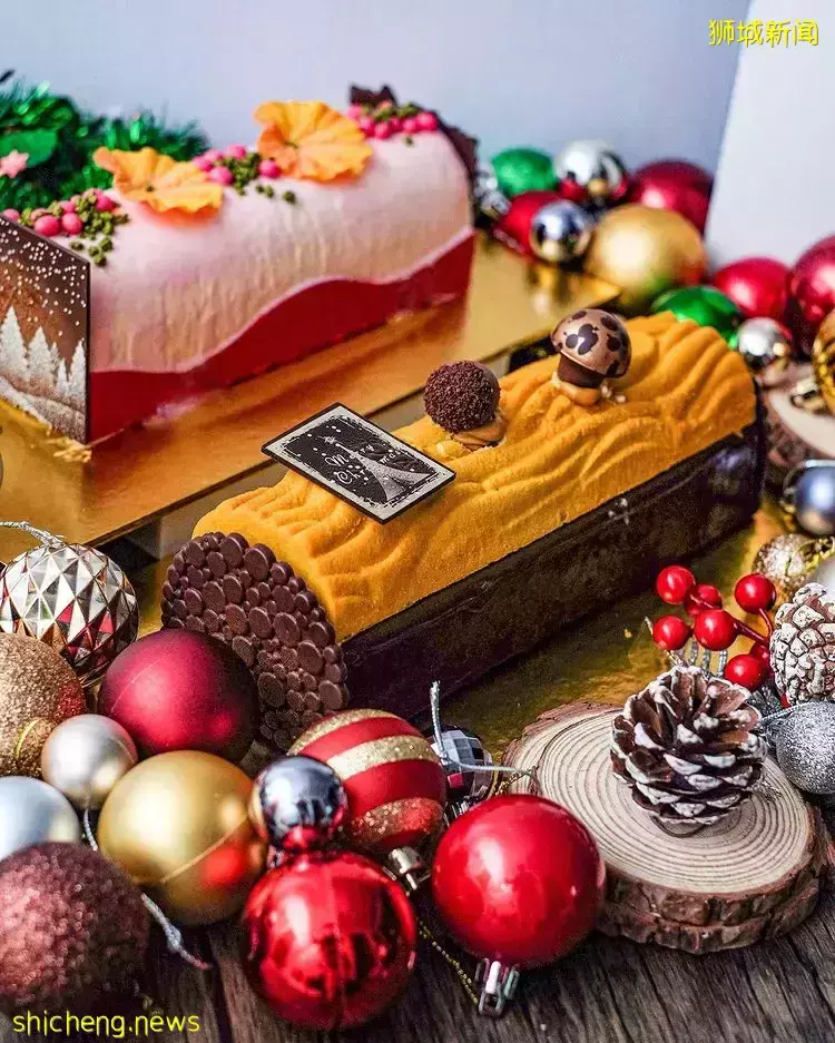 盘点新加坡8大高颜值树桐蛋糕!好看好吃好拍、今年圣诞聚餐就订这些🍰