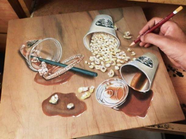 新加坡艺术家超级逼真的3D绘画作品,别怀疑自己的眼睛