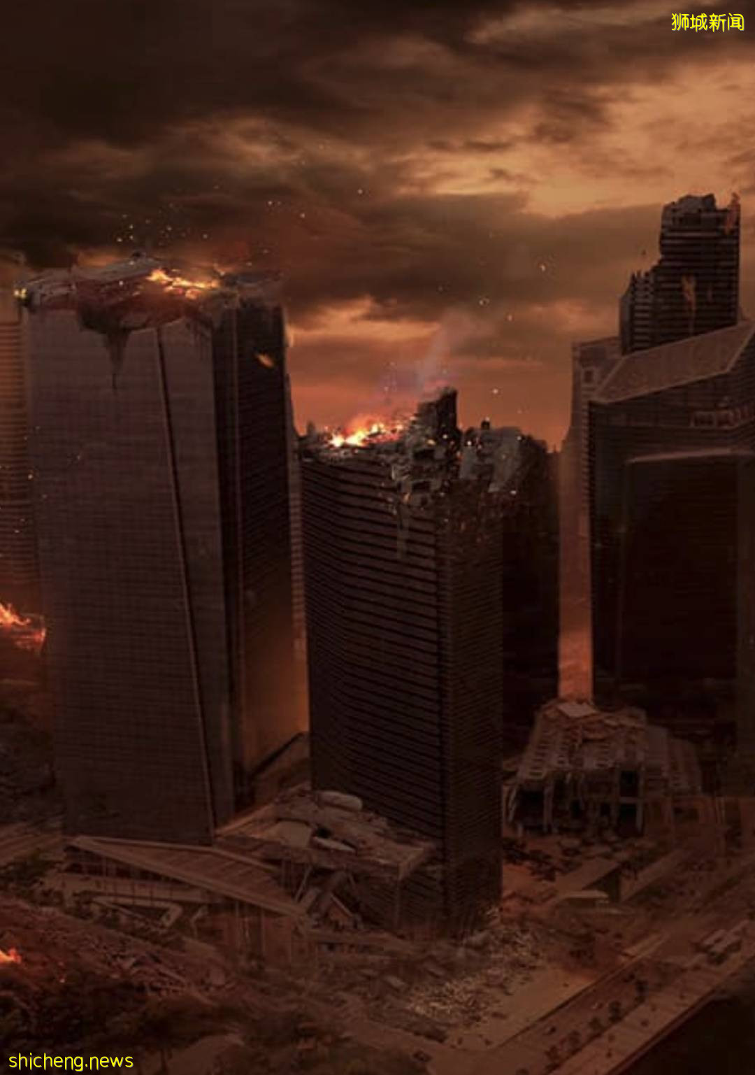 新加坡“遇襲”圖片遭瘋傳，驚現末日場景！魚尾獅斷頭、大樓被腰斬、市中心傾塌成廢墟