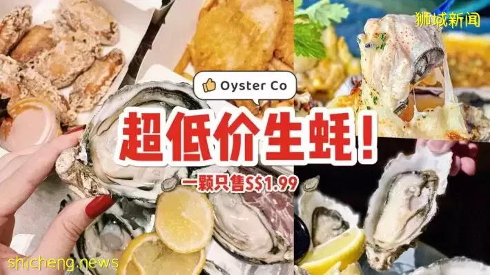 补一补了咯😌 Oyster Co生蚝一颗才S$0.99！便宜大颗超肥美，一口一个吃到爽🤤