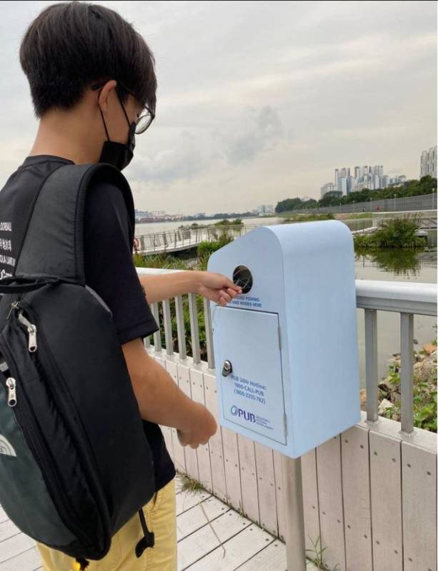 安全丢弃鱼钩保护水獭!当局在本地蓄水池设丢弃箱