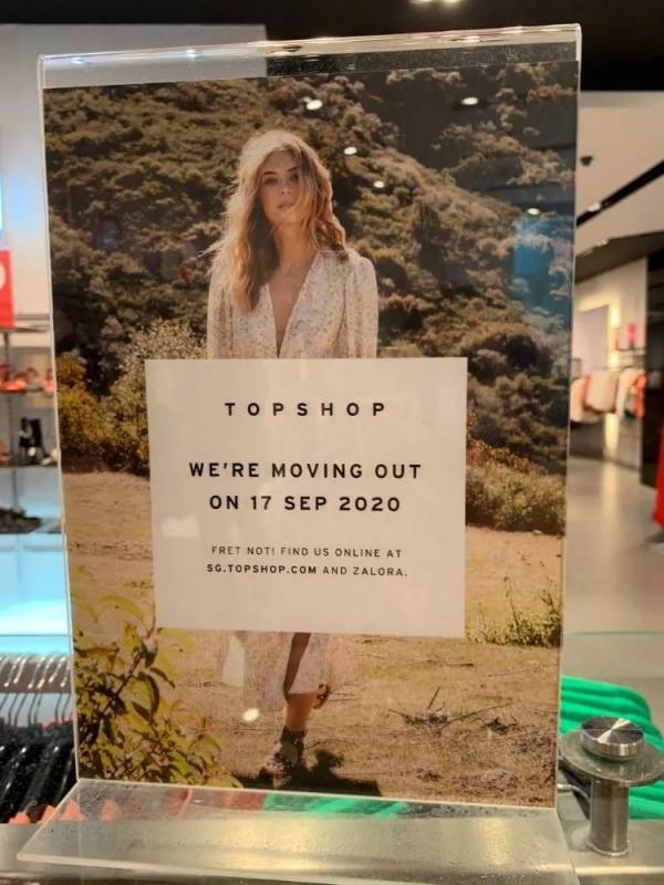 英國知名快時尚品牌Topshop將關閉新加坡最後一家實體店，轉戰線上