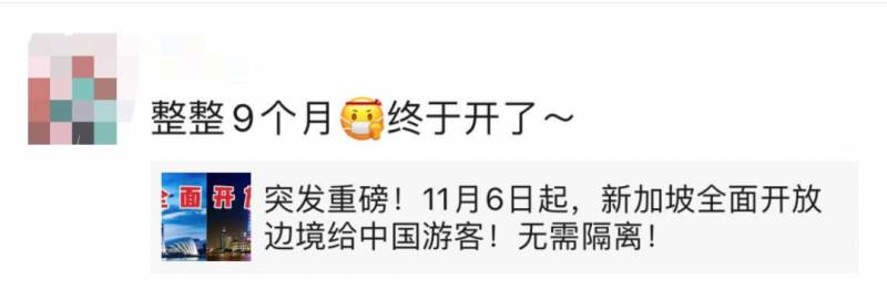 中國飛新加坡乘客免隔離！中國網友：抱歉今年不來了！新加坡：沒事我等你