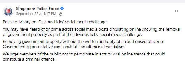 偷路牌、拆扶手…这个挑战让千万人围观新加坡青少年犯罪
