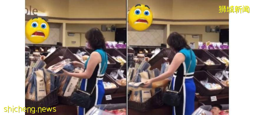 取出法棍面包左挑右选  妇女被轰自私又没脑袋