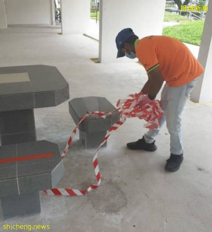 組屋設施重開 清潔工人忙拆膠帶和消毒!