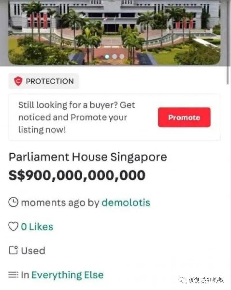 新加坡賣家在網購平台惡搞，以天價出售“星耀樟宜”等景點，被強制下架