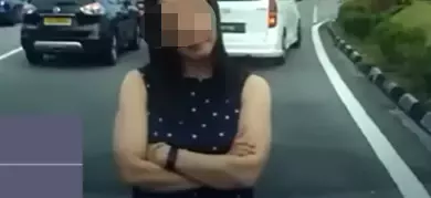 砸車窗、扔車牌、擋著車不讓走！這名女子大鬧新馬關卡