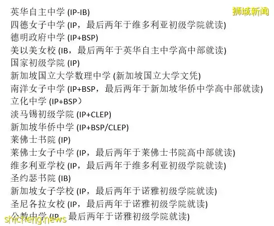 新加坡中学择校指南都在这,更不要错过IP直通车计划、中学直接招生计划DSA