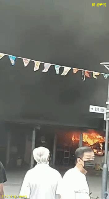 恐怖！新加坡這個食閣煤氣罐爆裂，發生大火！兩小夥勇敢救急
