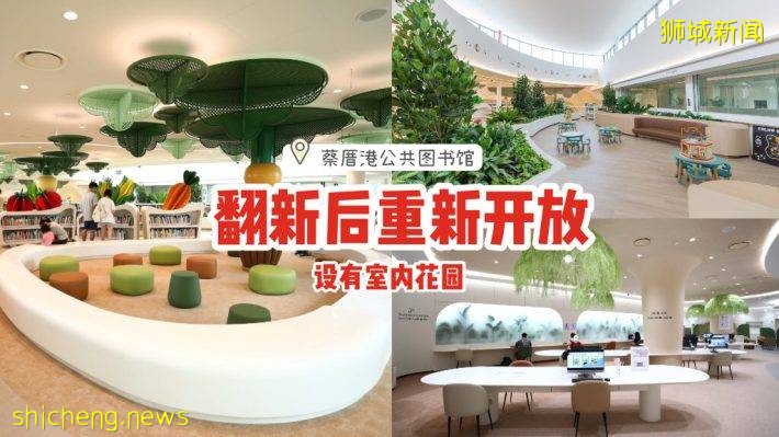 蔡厝港公共图书馆翻新后重开！扩建成两层楼、设有室内花园🌿靠窗位子超舒适🪟
