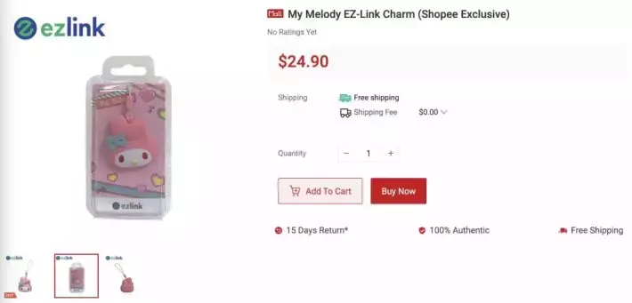 太！可！愛！啦！Ez Link推出My Melody立體頭像Ez Charm，快去買呀