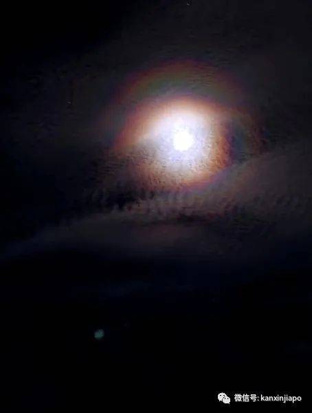 梦幻月晕!新加坡昨晚出现“吸血鬼”月亮
