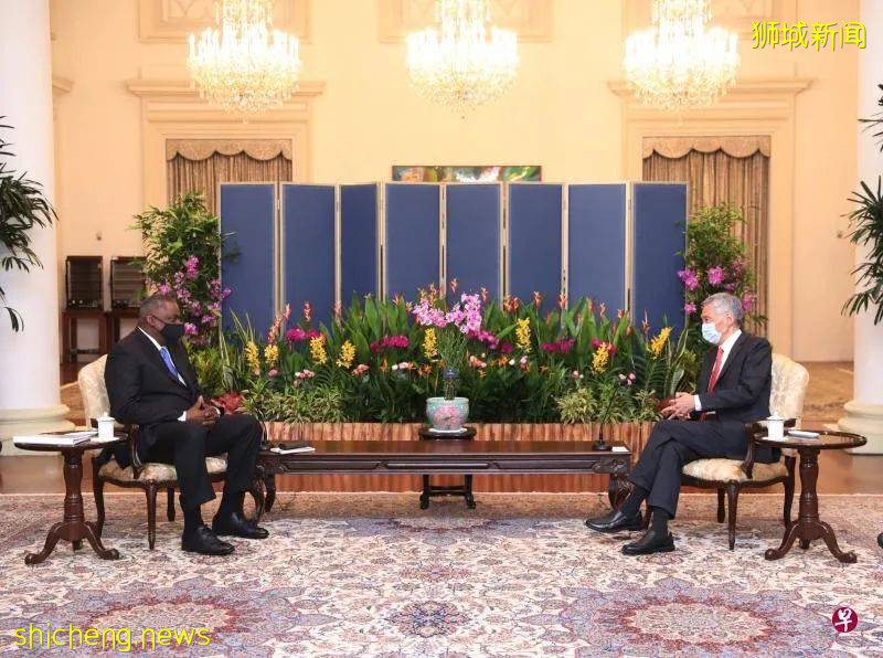 美国防长奥斯汀到访新加坡 新美重申牢固双边及防务关系