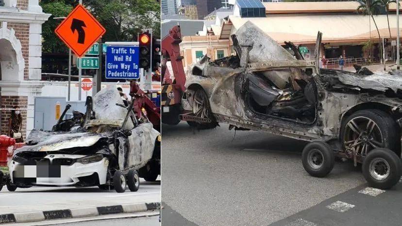 最新视频！新加坡恐怖车祸现场曝光，幸存女生冲入火海浑身起火