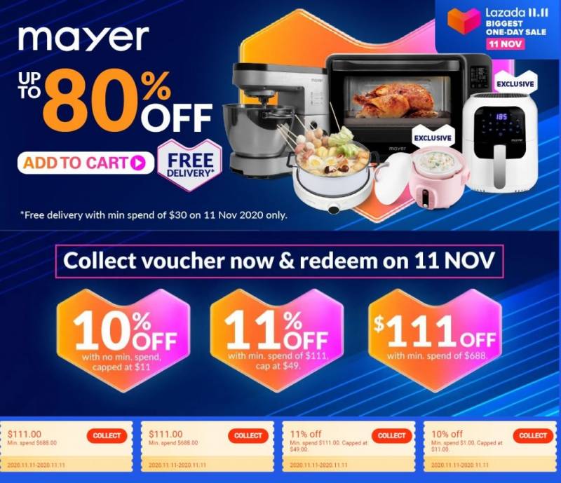 LAZADA双十一活动开启!Apple低至7折,阿迪达斯45折,Dyson 6折,Nike 5折,超全品牌参与,折扣高达80%!!凌晨开抢,限时两小时!!冲鸭