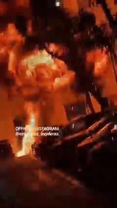 火光冲天、爆炸巨响!新加坡露天停车场突然起火,惊人