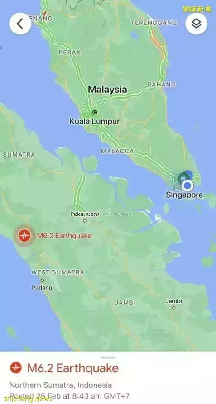 昨早,新加坡地震了?新加坡人嚇壞了
