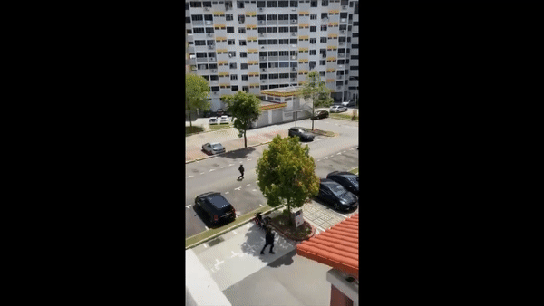 巴冷刀砍人追逐战，惊动新加坡特警！