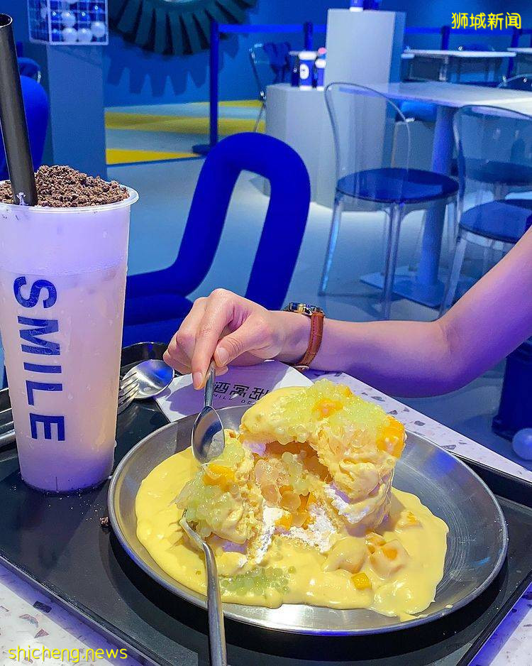 全店高顔值💙Smile Dessert第二間分店走藍色療愈風！琳琅滿目的甜品，等你來打卡📷