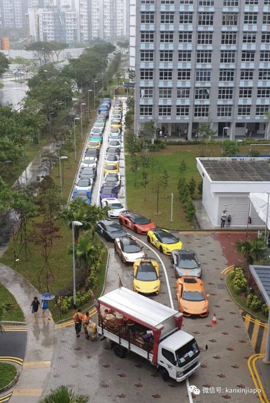 为了给孩子惊喜，新加坡组屋区突然涌入47辆兰博基尼跑车