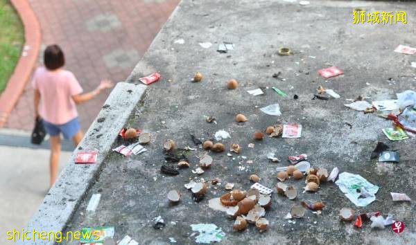 有人频丢垃圾下楼 居民无奈 爬窗清理墙边垃圾