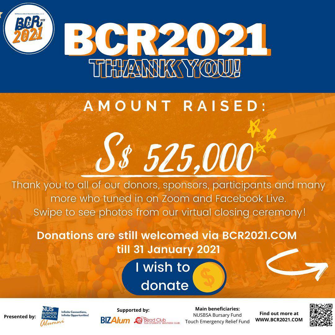 2021國大慈善義跑公益籌款突破50萬新元 再創新高