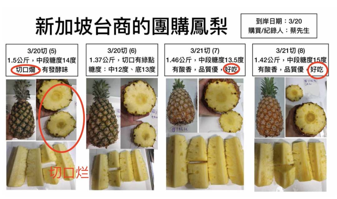 新加坡进口的台湾凤梨被吐槽！“这质量，送人都丢脸~”