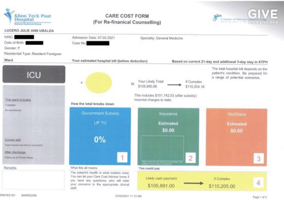 雇傭31年,女傭突然中風,每月住院賬單高達30000新幣