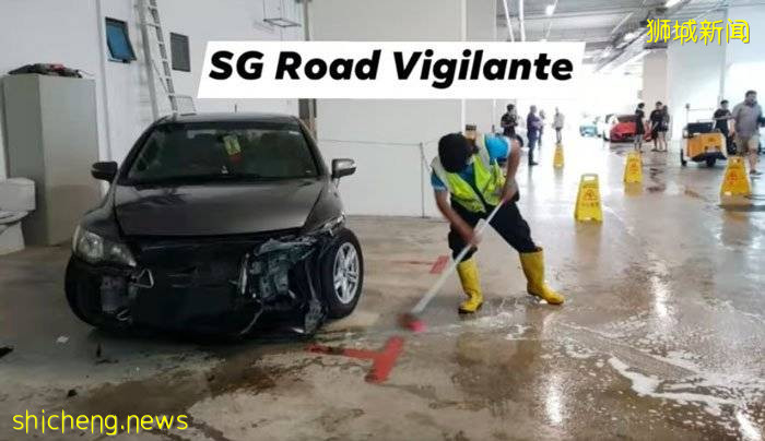 百万跑车 失控打滑 无辜“小黑”震到移位