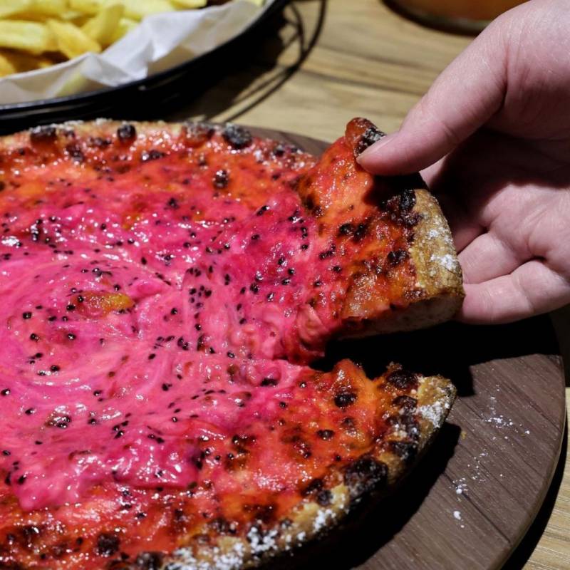 Pizza Maru韓式披薩餐廳🍕 聖誕節限定版粉色披薩,粉紅芝士+超長拉絲🧀 披薩鐵粉一口淪陷