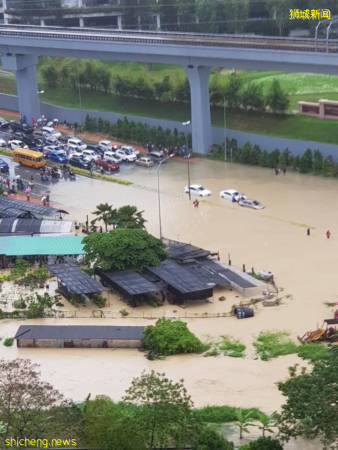 【狮城大淹水】轿车泡水“死火” 乘坐“水巴士”上班