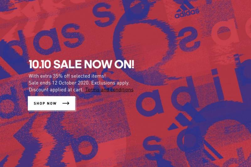 Adidas官网双十特价狂欢，35%加码折扣优惠！10.10活动截止10月12日