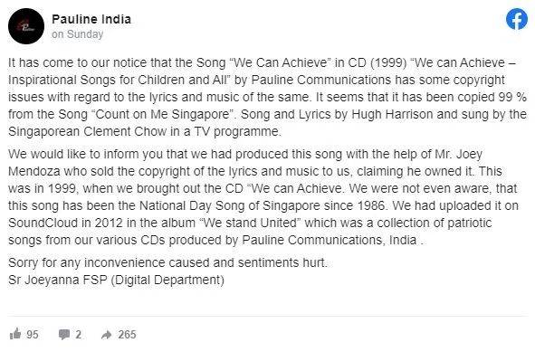 99%相似純屬巧合?印度抄襲經典愛國歌,新加坡人急了