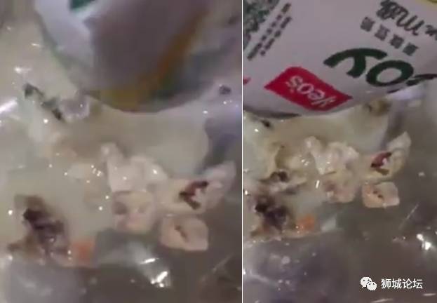 太恶心了！有网友倒出这款豆奶饮品，竟然发现一块块发霉的黑色物质……