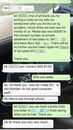 ◤新国启动断路器◢ 德士撞马赛地 只赔3令吉 司机感谢车主体恤