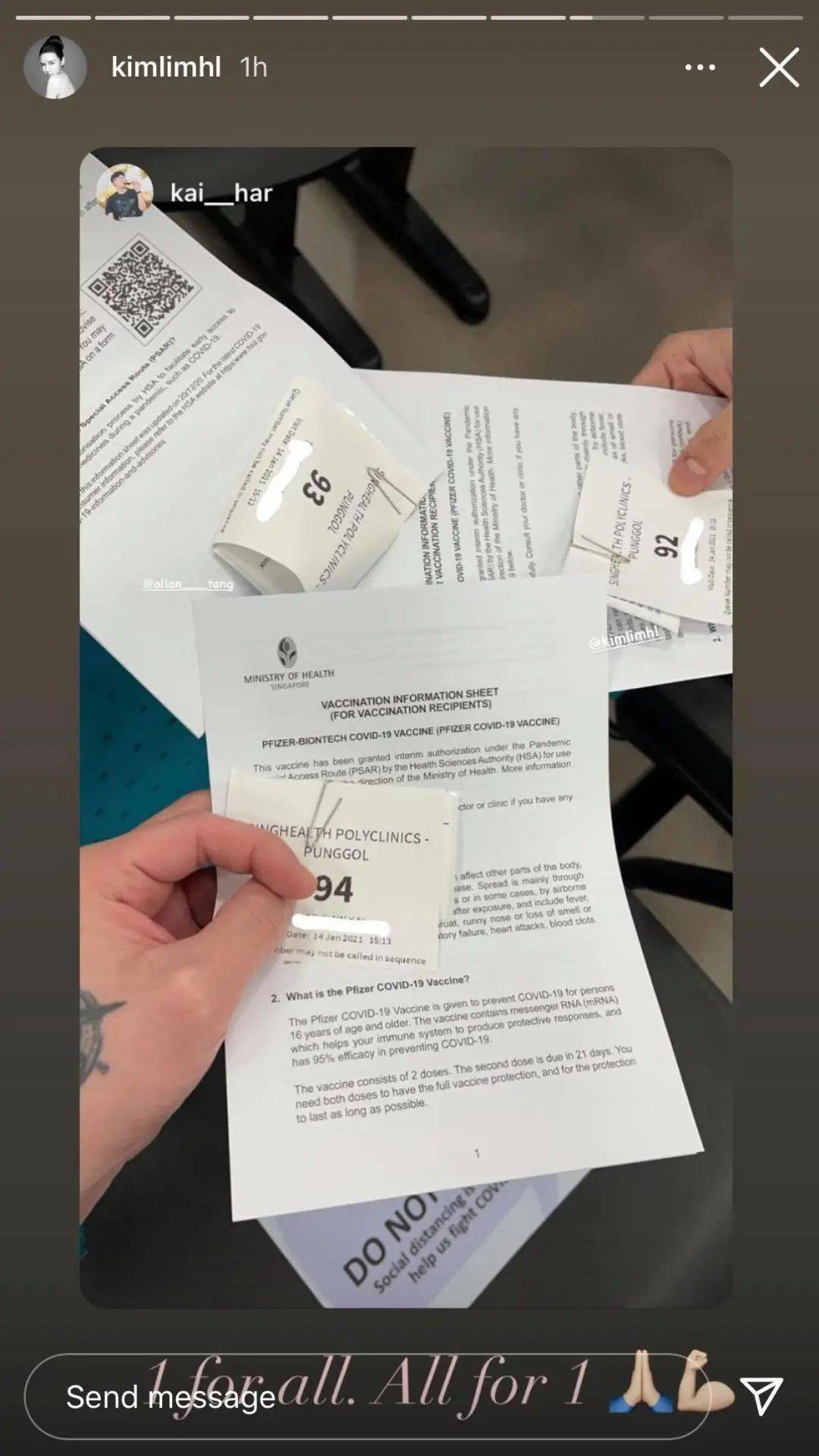 股票大王林荣福的亿万千金林慧俐，分享了自己接种疫苗的过程