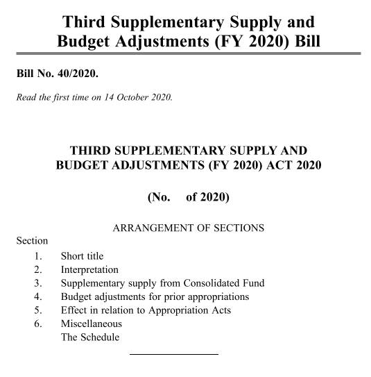 哈莉玛总统批准新加坡《第三项补充拨款与预算调整法案》
