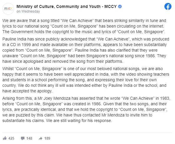 99%相似純屬巧合？印度抄襲經典愛國歌，新加坡人急了